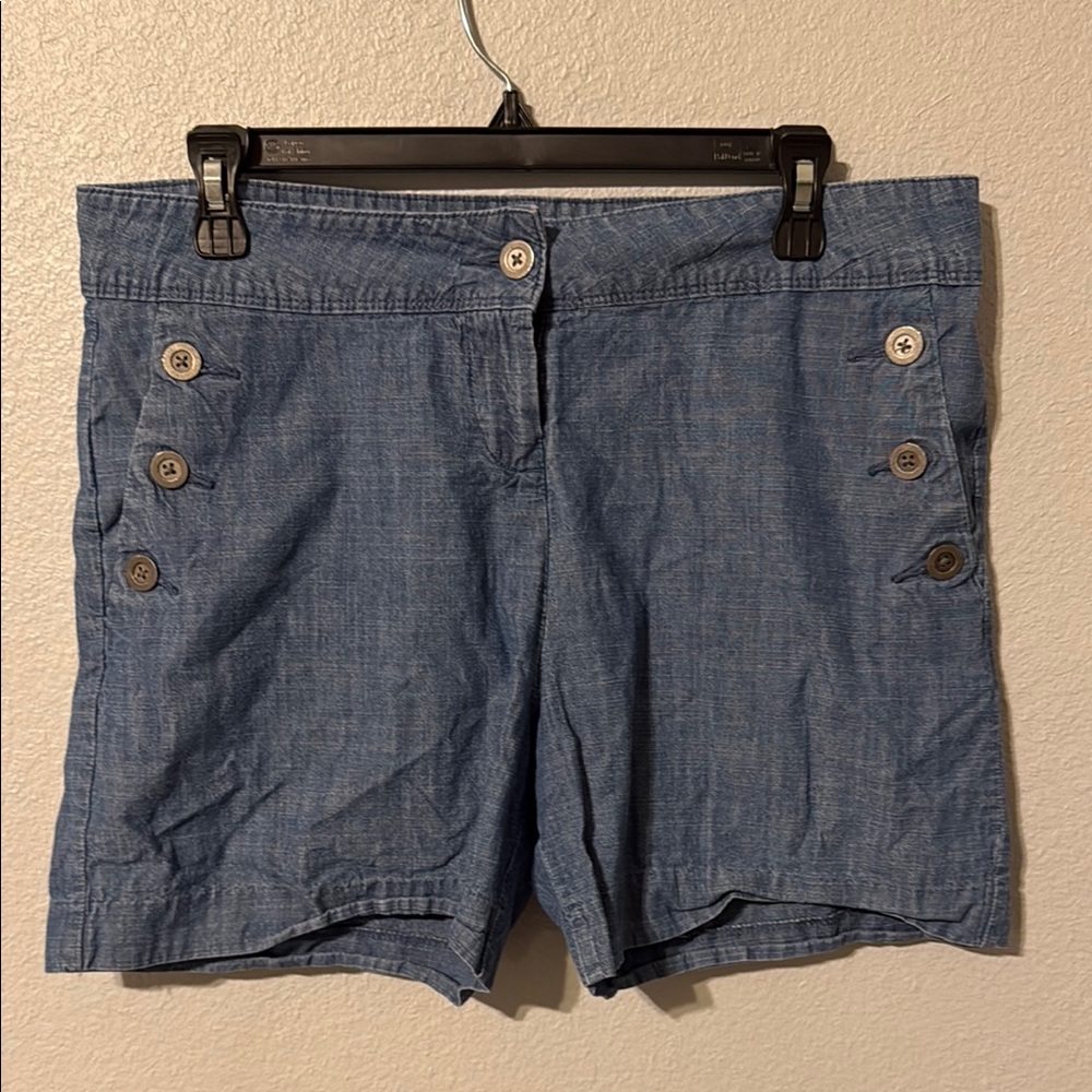 The Limited Blue Button-Accent Women's Shorts